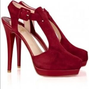 Christian Louboutin Red Suede Heels